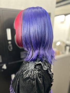 アドラ(ADLLA) パープル×ワンポイントピンクカラー