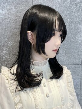ピークアブー 原宿ハラカド(PEEK-A-BOO) 姫カットレイヤーロングミディアムハッシュカット黒髪