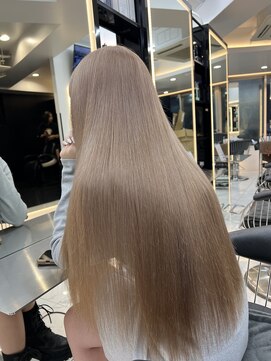 ラピス 渋谷本店(Lapis) ミルクティーベージュ/ハイトーン/髪質改善/ストレートスタイル
