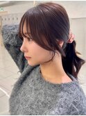 イメチェン/似合わせカット/フルバング/レッドブラウン/中野