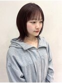 レイヤーボブ暖色ブラウンイメチェン前髪ウルフボブシアーカラー