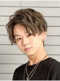 ダブルカラースパイラルパーマツイストパーマフェード短髪