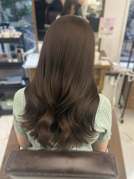 ハピネス 梅田茶屋町店(HAPPINESS) レイヤーカット/ブリーチなし/髪質改善/オリーブブラウン/艶髪