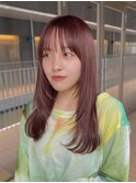 顔周りレイヤー　似合わせカット　暖色カラー