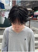 シースルーフェザーマッシュ韓国ニュアンスパーマ