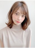 ナチュラルショートデジタルパーマ斜めバング前髪#268g0710