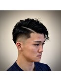 スキンフェード×パーマ