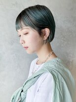 アイティーバイアルバム 八王子店(IT by ALBUM) ターコイズボブ_マッシュショートカーキグレージュ_8618