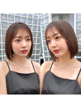 ロンドアベニール 北千住(Lond avenir) ミニボブ インナーカラー 切りっぱなしボブ 西田大樹