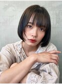say.岩井　　軽めミニボブ×ブルーブラック×韓国風