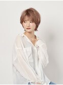 ショート×ピンクベージュ