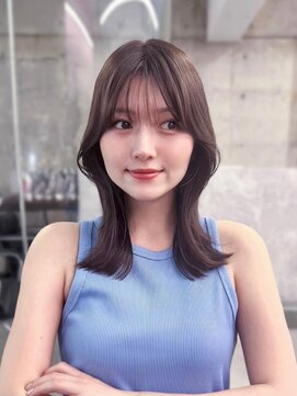 フィヴェント(Fivent) メルティカラー似合わせカットフェミニンロング韓国レイヤー