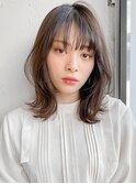 小顔 似合わせカット メルティーカラー ウェーブミディアム