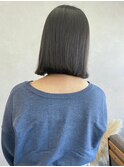 ミディアムボブアッシュグレージュ＊大人かわいいシアーカラー
