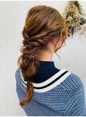 大人可愛い編み下ろしヘアアレンジ結婚式二次会お呼ばれヘア