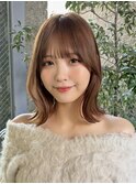 切りっぱなしボブ/レイヤー/似合わせカット/くびれ/ミディアム