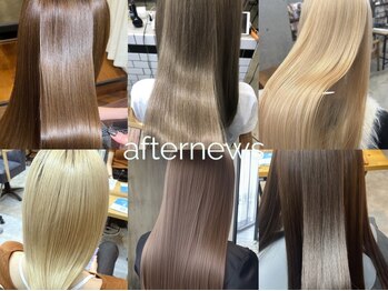 アフターニュース 新潟(afternews)の写真/話題のバイカルテや髪質改善Ribbonトリートメントでダメージした髪のハリコシツヤが復活♪