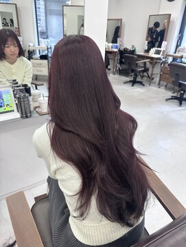 ハピネス 梅田茶屋町店(HAPPINESS) ブリーチなしダブルカラーワインレッド