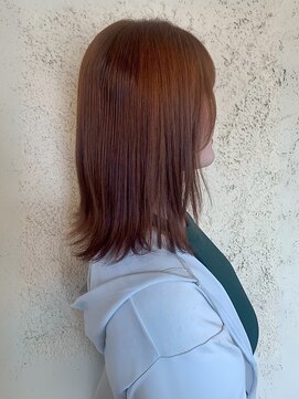 プリモ ココ 鍋島店(Primo coco.) 透明感カラー オレンジベージュ ブリーチ ダブルカラー 艶髪