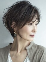 ハーツ(Heart's)&nbsp;白髪ぼかし脱白髪染め似合わせショートボブ40代50代60代