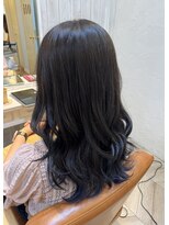オリ(Oli) グラデーション×アッシュネイビーブルー
