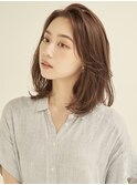マロンベージュ/Aライン/かきあげ/くすみカラー[新宿駅西口]