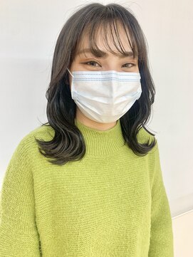 クオリス 上板橋店(QUALIS) 大人かわいい★透明感オリーブベージュ外ハネくびれ肩ラインロブ