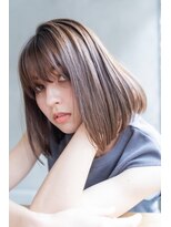 メーヴェ(Mowen) mowen 南堀江 ボブ×ハイライト×グレージュ×艶髪×外国人風