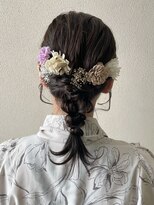 オウルヘアー(Owl hair)&nbsp;ミディアムヘアの編みおろし/ドライフラワー