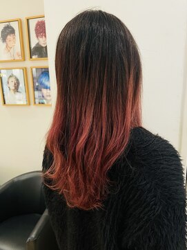 シャンプーボーイ 佐世保駅前店(SHAMPOO BOY) バレイヤージュ　レッドカラー　佐世保美容室