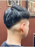 MEN'Sミドルロースキンフェードジェットモヒカン