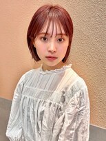 ラフ フロム ガーデン(Laf from GARDEN)&nbsp;ボブ/デザインカラー/ピンクベージュ/ウェットヘア