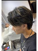 メッシュ×毛流れセンターパート