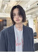 ◎メンズボブウルフメンズミディアムメンズロングワックスなし