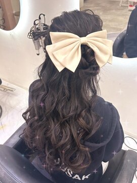 ヘア サロン クラン ソア 心斎橋店(hair salon clan soar) お団子ハーフアップ【クランソア】ヘアメ/ヘアセット/心斎橋