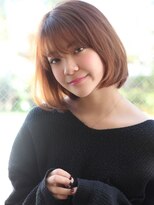マイラ 銀座(myla) 小顔前髪ミニボブハッシュカットデジタルパーマチェリーブラウン