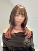裾カラー/顔周りレイヤー/ウルフレイヤー/小顔に見せるヘア