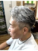 ニュアンスパーマ毛流れパーマグレイへアパーマ