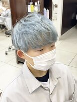 スタイルクリエイター 牛久店(Style Creator)&nbsp;ダブルカラー　全体ブリーチ　ペールブルー