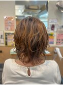 くびれパーマウルフボブ