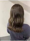 【Zina 店名】イメチェン毛先パーマ耳かけ×フォギーベージュ