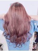 ミルクティーピンク★ゆる巻ロングヘア