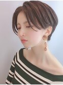 【モリオ原宿】ハンサムショート前髪なしセンターパート黒髪