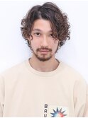 スーツツーブロック束感モテる黒髪シークレットパーマ流行w19