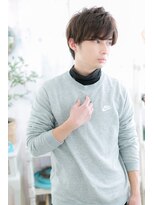 ミック ヘアアンドメイク アップ 駒込店(miq Hair&Make up) カーキアッシュ七三分けサイドパートくせ毛ショートb1