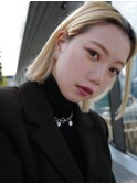 切りっぱなしボブ×外国人風ハイトーン