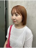 オレンジブラウン　ミニボブ