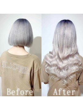 あるじゃんすー 名古屋店 パールホワイト#シールエクステ#こなれハイトーン#小顔ヘア#大須