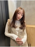 レイヤーカット 韓国 アッシュベージュ 髪質改善 前髪 顔まわり