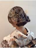 #ツインテール #ヘアアレンジ #可愛いアレンジ #水引 #金箔